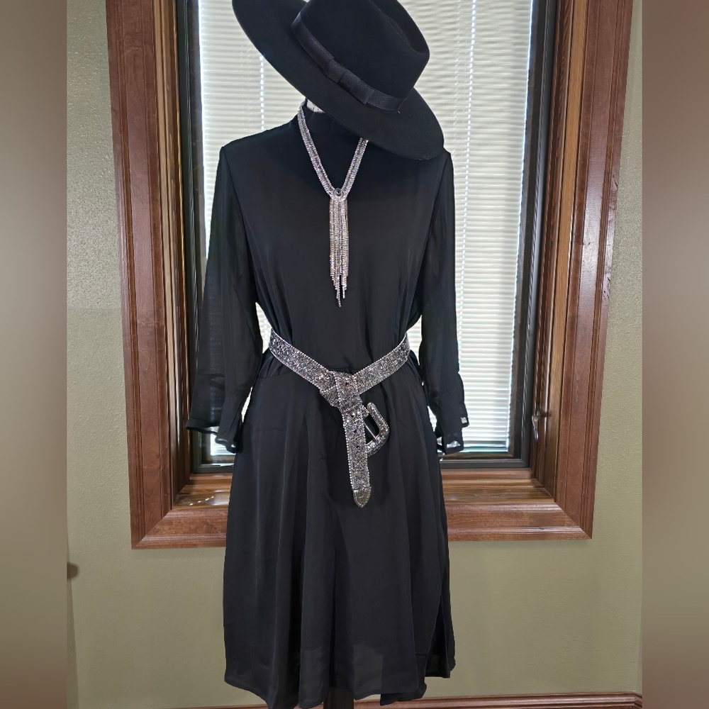 Stetson Black Dress with Silver Details